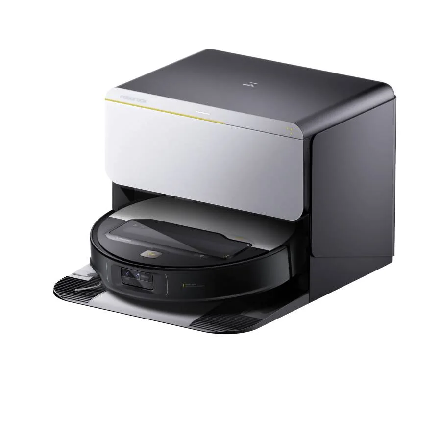 Roborock Saros Z70 robot vacuum parked in its multifunction dock
